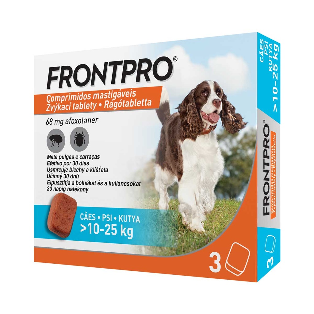 FRONTPRO L 10 Antiparasitário para Cão 3 comprimidos 25 kg