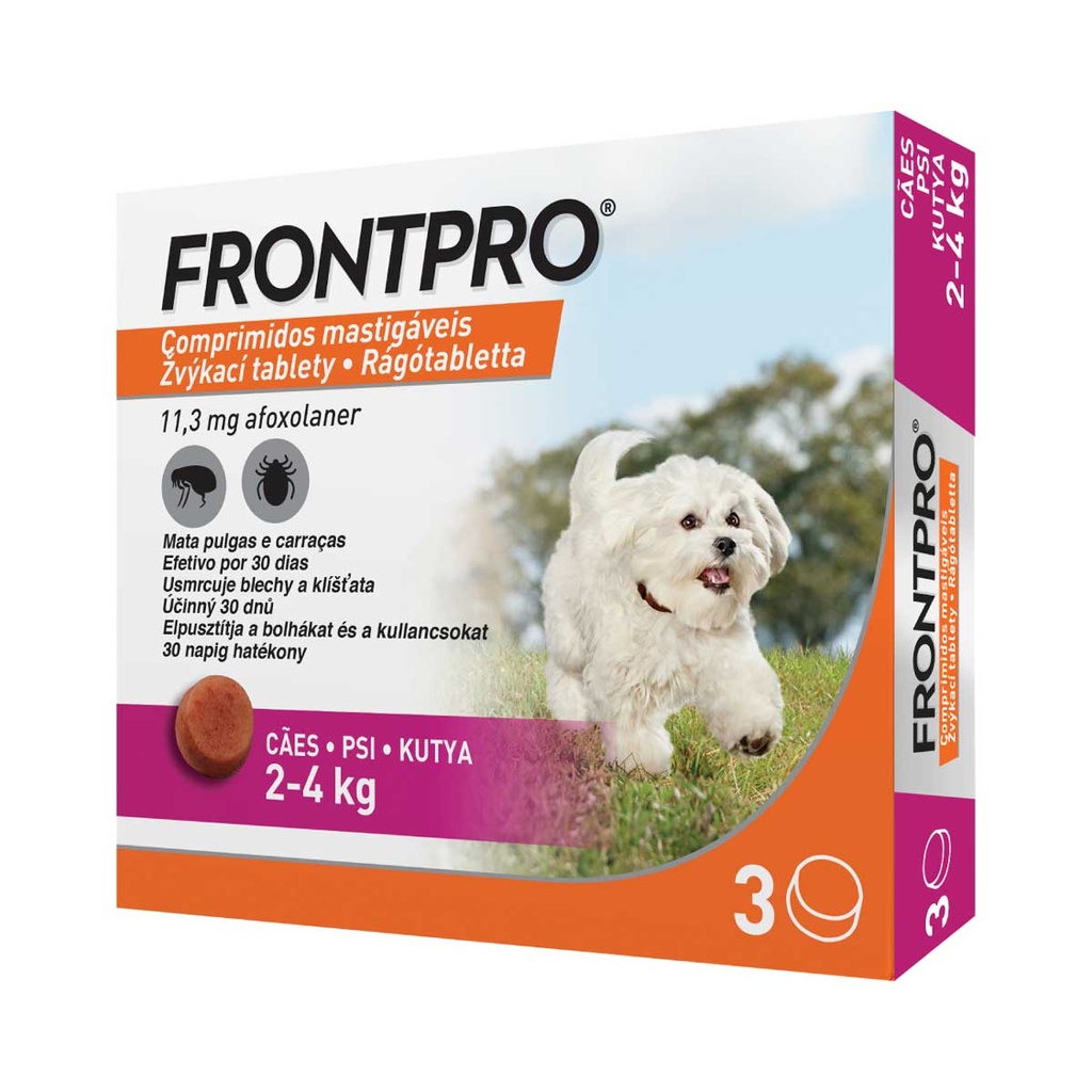 FRONTPRO S 2 Antiparasitário para Cão 3 comprimidos 4 kg