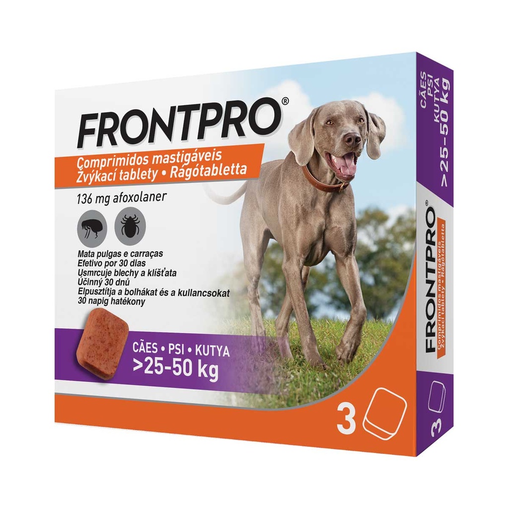 FRONTPRO XL 25 Antiparasitário para Cão 3 comprimidos 50 kg
