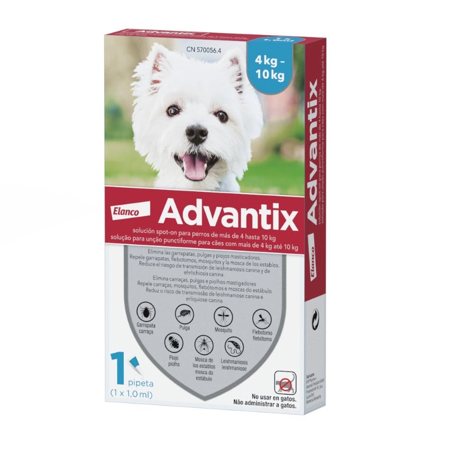 [10012412] ADVANTIX  MONOPIPETA  « 4 / 10 » 100 CAO