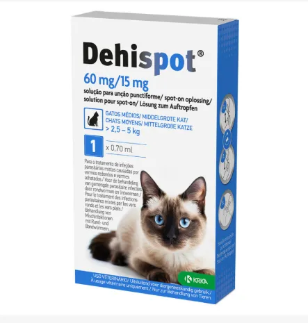 Dehispot / Gatos Medios 2,5- 1PP Antiparasitário 60 mg 15 mg 5 kg