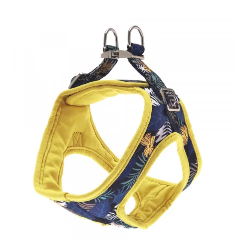 Peitoral Kami Com Padrão Floral Amarelo Para Cão - Tamanho : S