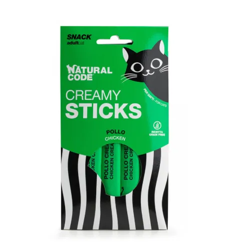 Natural Code Creamy - Snack Líquido de Frango para Gato - Quantidade : 4 x 14 g 