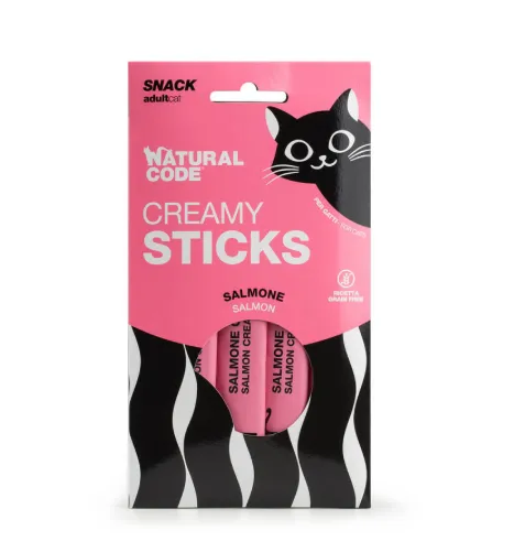 Natural Code Creamy - Snack Líquido de Salmão para Gato - Quantidade : 4 x 14 g 