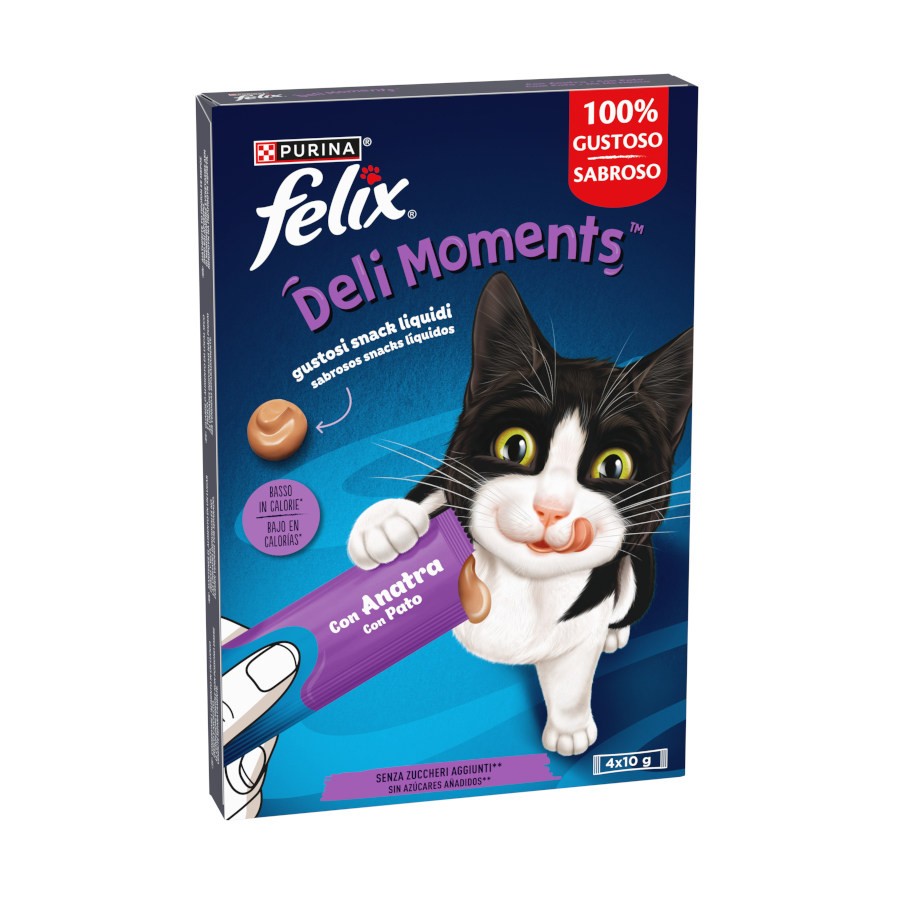 Felix Deli Moments Snack Líquido para Gato com Pato 4 × 10 g