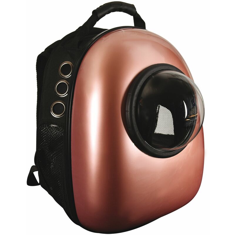 Mochila Transportadora Cosmonaut Rosa-Dourado para Gato e Cão Pequeno 33 × 23 × 40 cm
