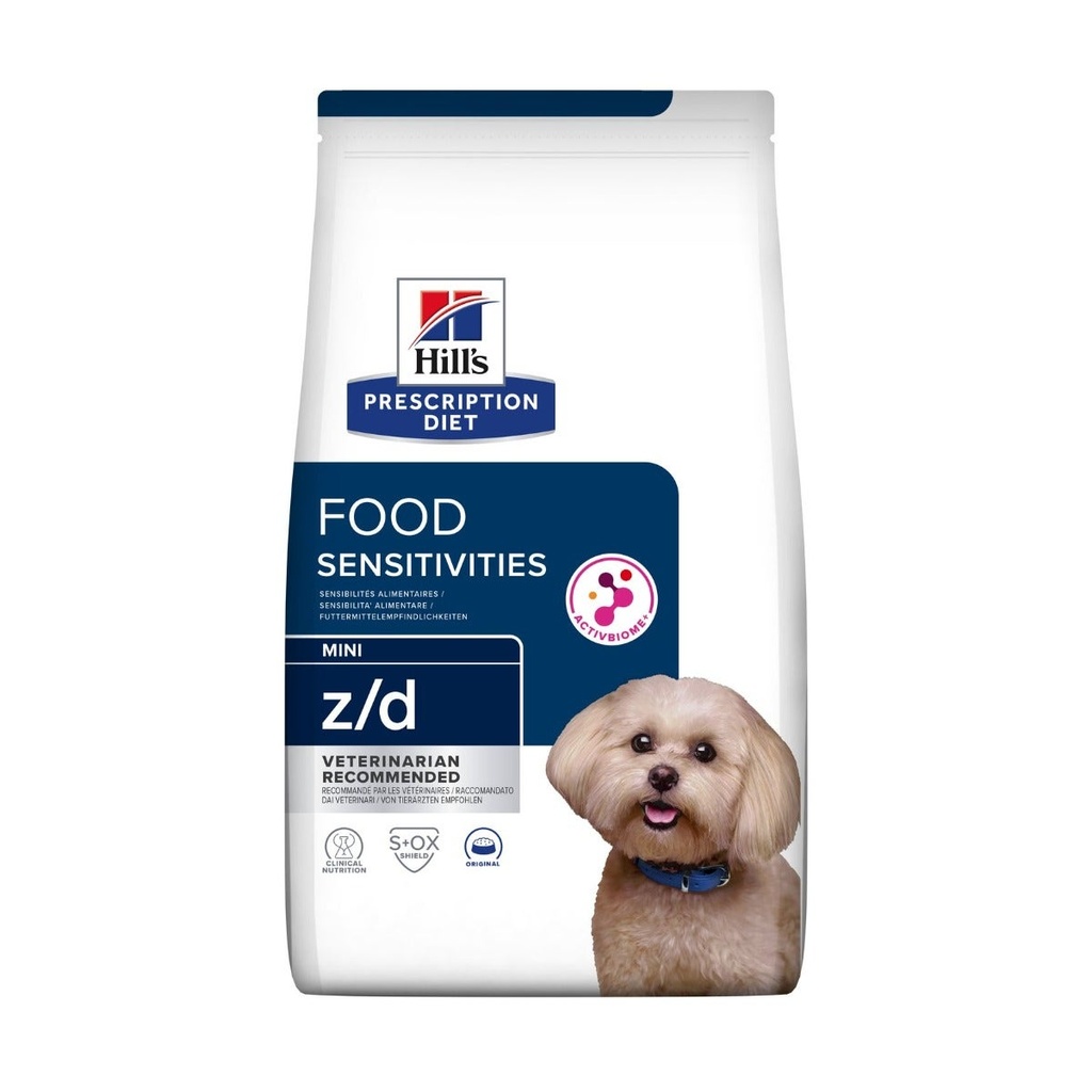 Hill's Prescription Diet z/d Sensibilidades Alimentares alimento seco para cão mini — Embalagem de 1 kg