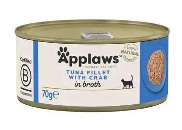 Applaws Cat Tin Tuna with Crab Alimento Húmido para Gato 70 g