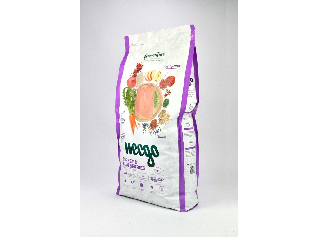 Weego Ração Seca para Cão Peru e Mirtilos 12 kg