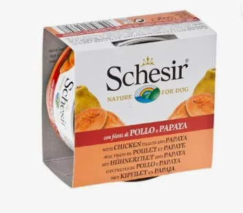 Schesir Frango/Papai Cão 150 370-1064370 Alimento Húmido