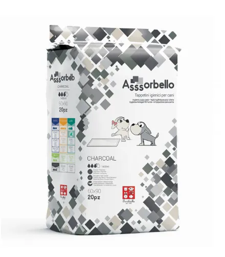 Resguardos com Carvão Ativado Assorbello 60 × 60 para Cão 20 un.