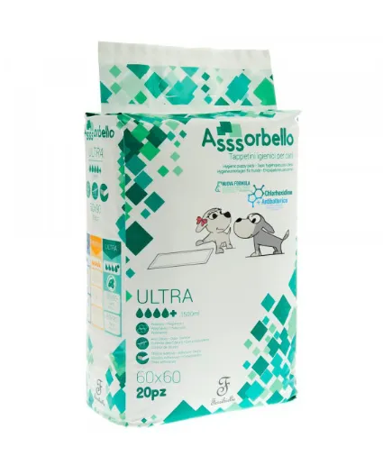 Resguardos com Clorexidina Assorbello Ferribiella 60 × 60 para Cão 50 un.