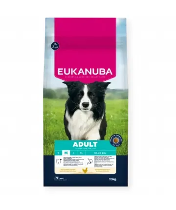 Eukanuba Dog Adult Medium Breed Chicken Ração Seca para Cão 15 kg