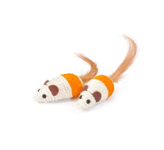 Brinquedo Camon Rato Sisal com Pena 2un