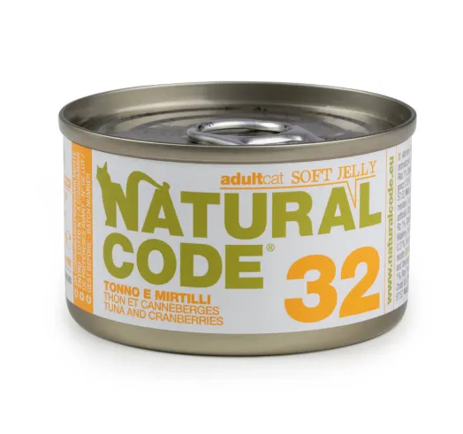 Natural Code 32 - Alimento Húmido em Gelatina para Gato - Atum e Arandos - Quantidade : 85 g