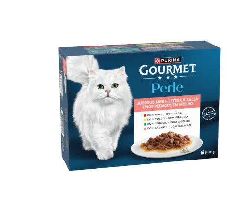 PURINA GOURMET PERLE Finos Pedaços em Molhos de Frango MPK (8x85g)