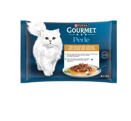 PURINA GOURMET PERLE Delícias em Molho Peixe (4x85g)