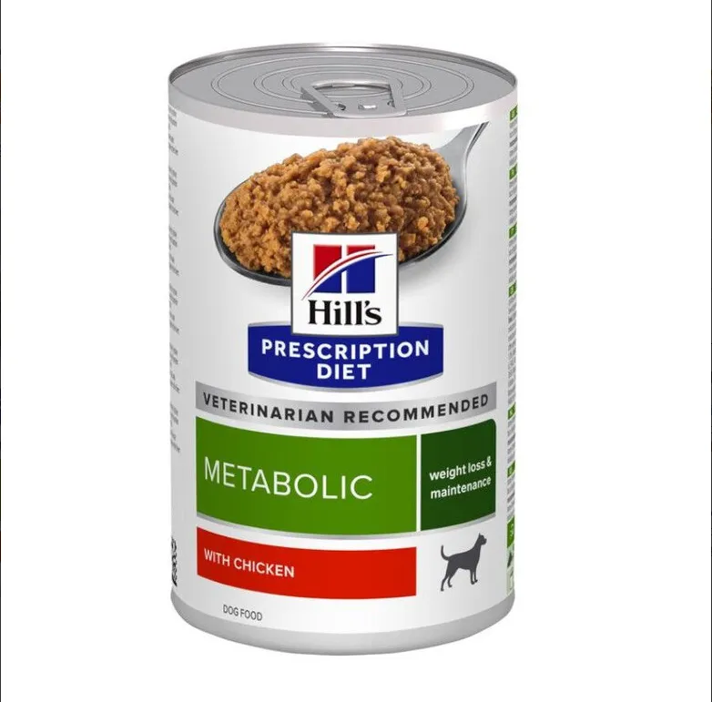 Hill's Prescription Diet Metabolic Controlo de Peso alimento húmido para cão com frango - Lata de 370g 