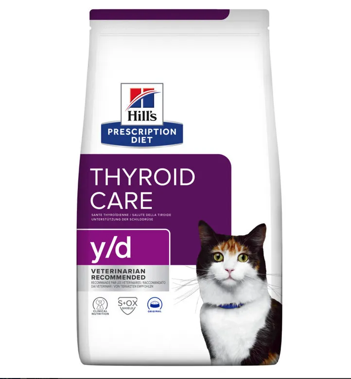 Hill's Prescription Diet y/d Cuidado da Tiroide alimento seco para gato - Embalagem de 1,5kg