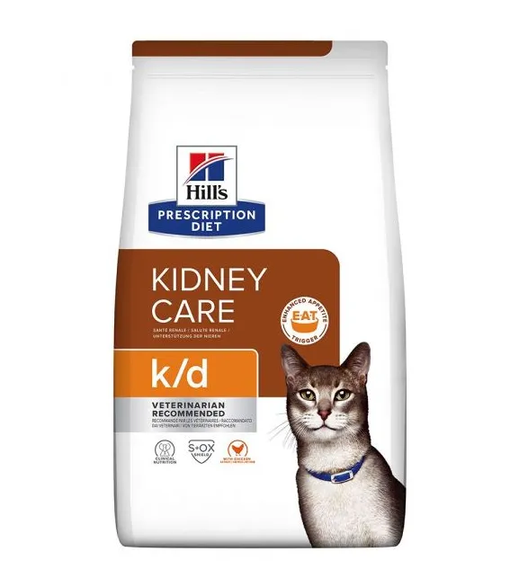 Hill's Prescription Diet k/d Cuidado Renal alimento seco para gato com Frango — Embalagem de 3 kg