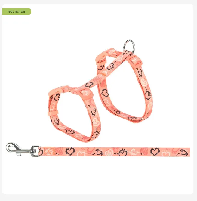 [TX41912] PEITORAL+TRELA "FLOWER POWER" 35-39 CM / 13 MM