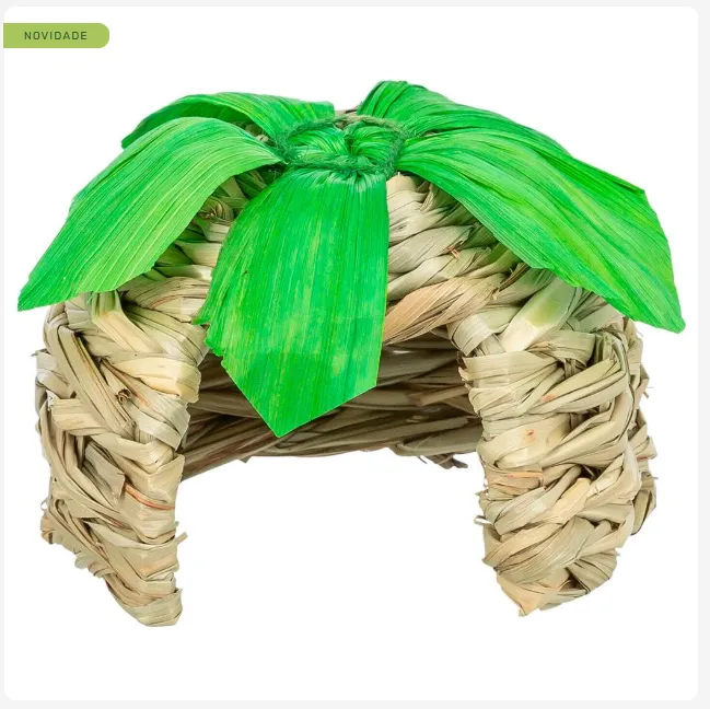 [TX61113] CASA EM FENO C/ FOLHAS DE MILHO P/ RATOS/HAMSTERS 13x10x13CM