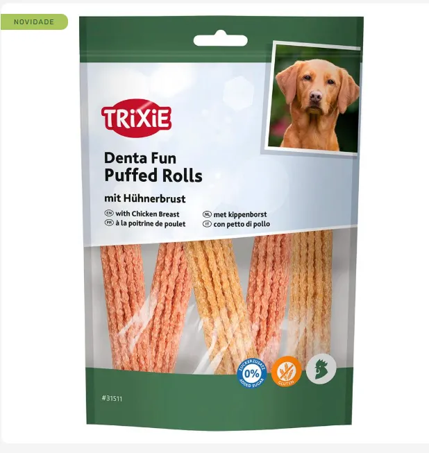 [TX31511A] DENTAFUN - ROLOS TUFADOS C/ PEITO DE FRANGO 12,5CM / 100GR