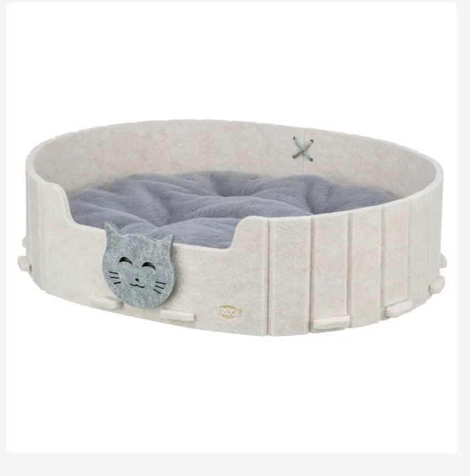 [TX36260] CAMA OVAL "EMELIE" 50x42 CM (AREIA/CINZA)