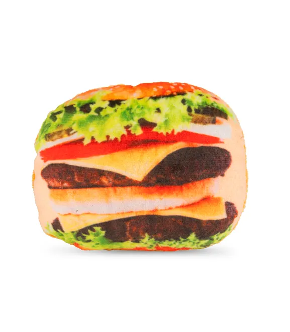 brinquedo cao plush hamburguer 14 cm