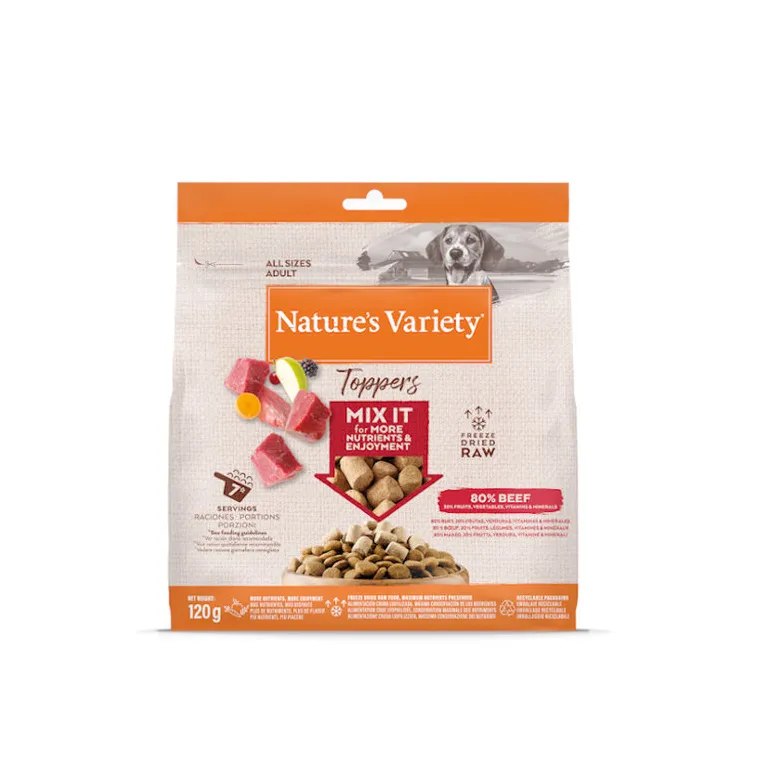 Nature's Variety Food Toppers Beef Alimento Completo para Cão Adulto 120 g