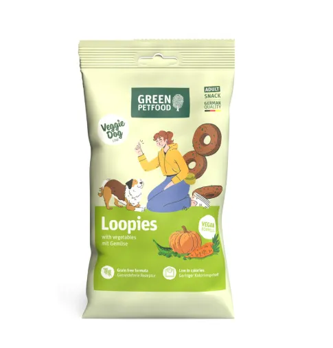 Green Petfood Loopies Vegan Snack para Cão 100 g