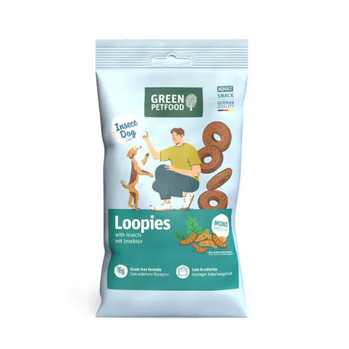 Green Petfood Loopies Insetos Snack para Cão 100 g
