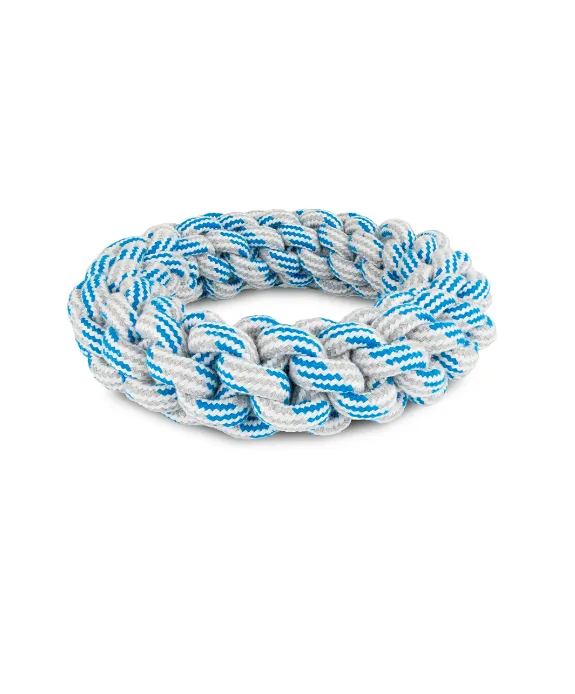 [CA4001332] Brinquedo Cao Thick Rope Ring White Blue 18CM