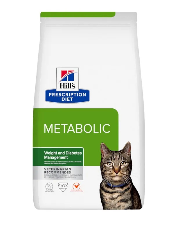 Hill's Prescription Diet Metabolic Controlo de Peso alimento seco para gato com Frango — Embalagem de 1,5 kg