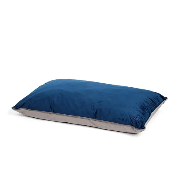 Agui Velvet Cushion 100x65CM Steel Grey Midnight Blue
