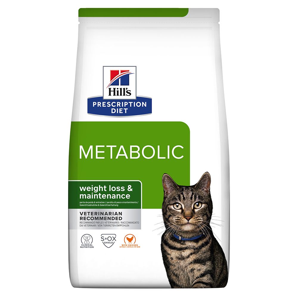 Hill's Prescription Diet Metabolic Controlo de Peso alimento seco para gato com Frango — Embalagem de 3 kg