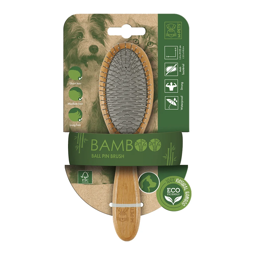 M-PETS Bamboo Cat and Dog Ball Pin Brush