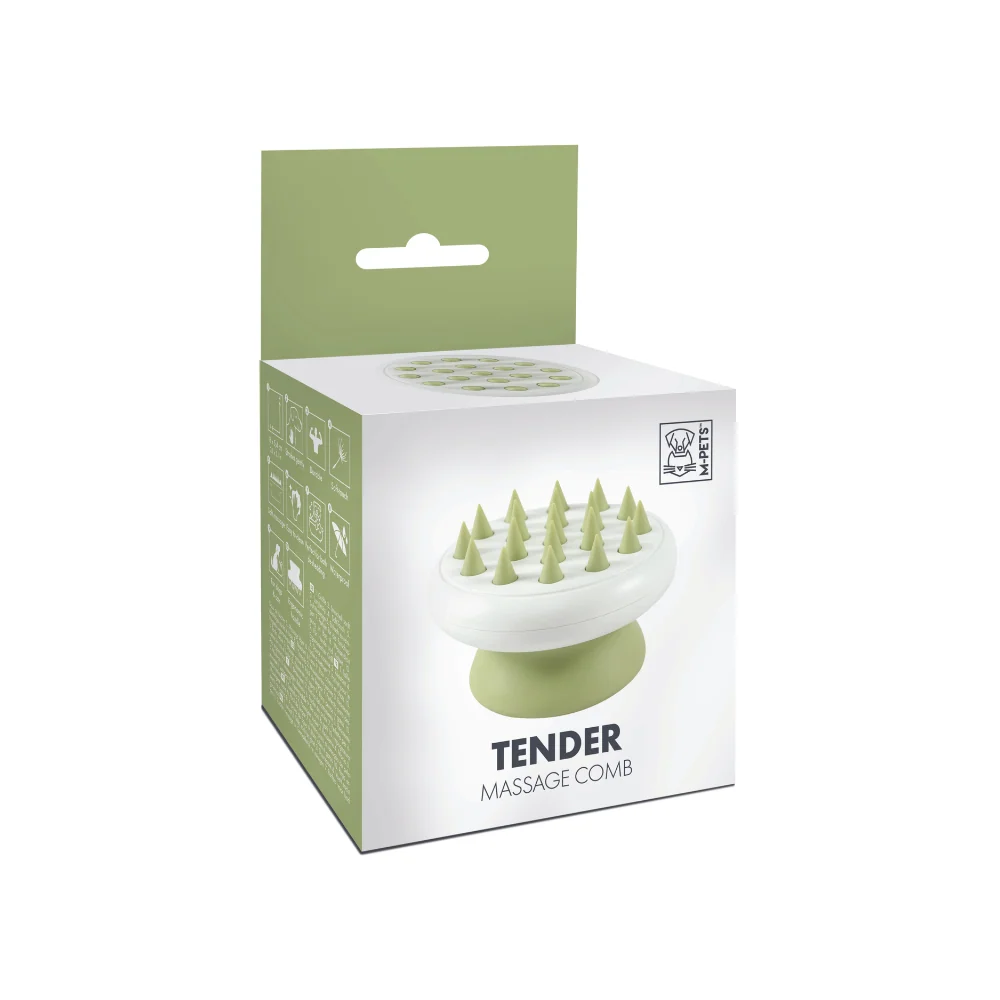 M-PETS TENDER MASSAGE COMB VERDE