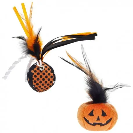 Abobora e Bola de Halloween para Gatos
