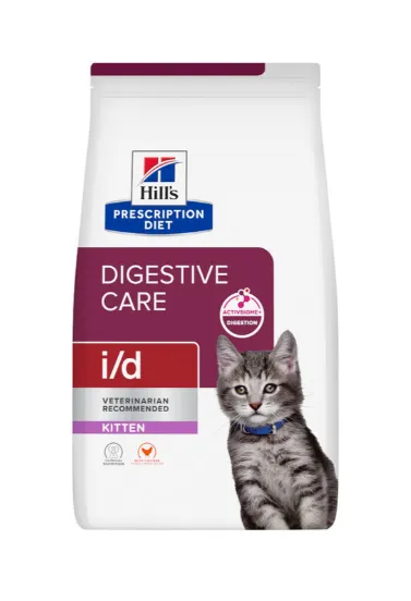 Hill's Prescription Diet i/d Digestive Care alimento seco para gatinho com Frango Embalagem para Gato 1,5 kg