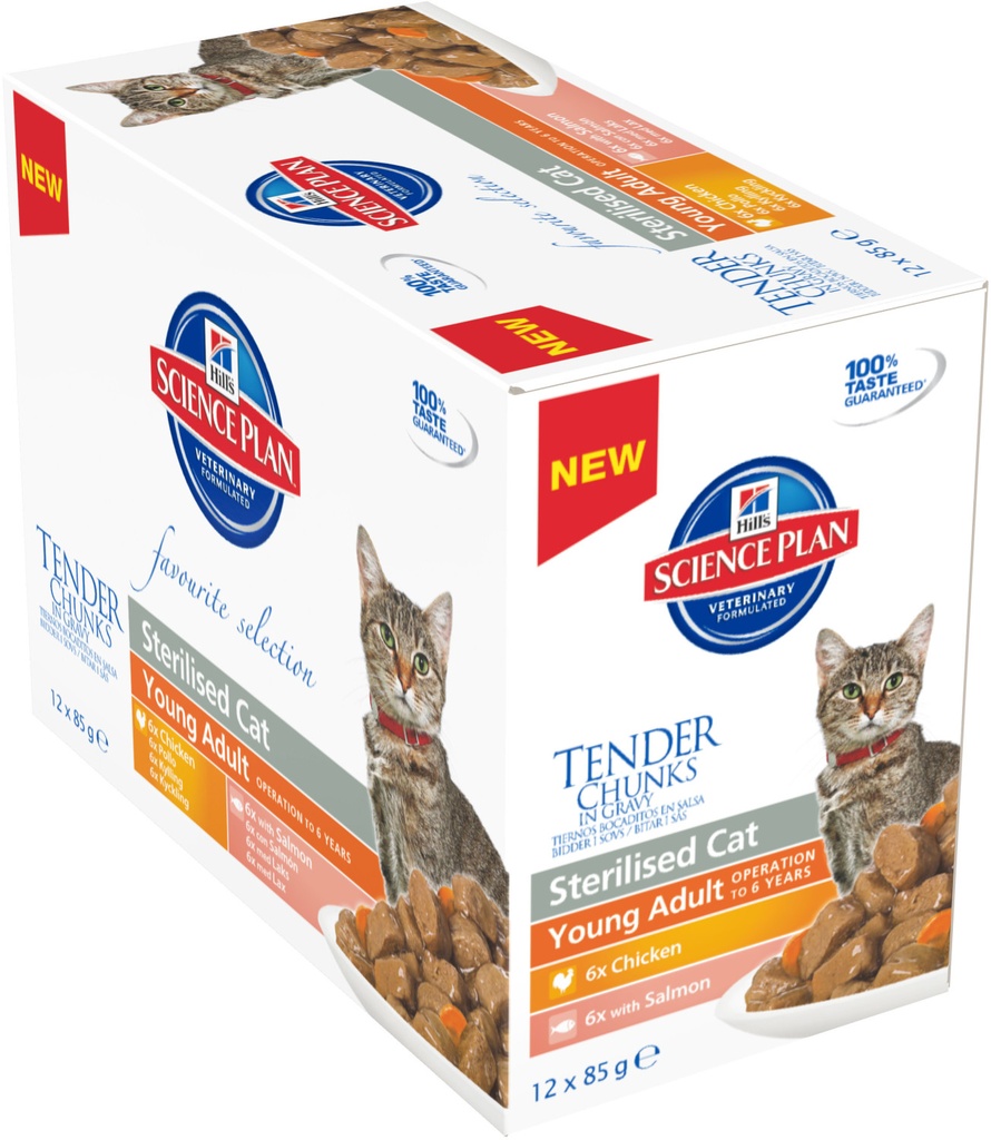 Hill's Science Plan Sterilised Cat Alimento Húmido para gato adulto com Frango, com salmão 85 g