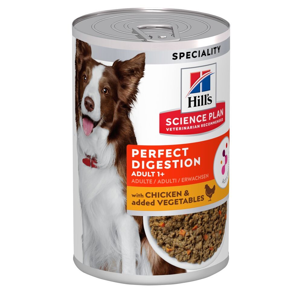 Hill's Science Plan Perfect Digestion alimento húmido para cão adulto com Frango e vegetais adicionados — Lata de 363 g
