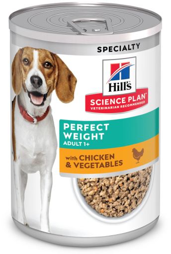 Hill's Science Plan Perfect Weight alimento húmido para cão com Frango e vegetais — Lata de 363 g