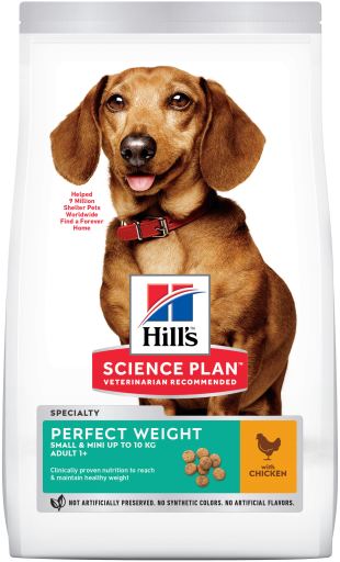 Hill's Science Plan Perfect Weight alimento seco para cão adulto de raça pequena e mini com Frango — Embalagem de 1,5 kg