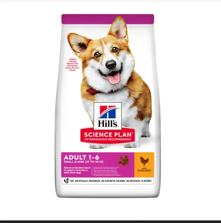 [604232] Hill's Science Plan alimento seco para cão adulto de raça pequena e mini com Frango — Embalagem de 1,5 kg