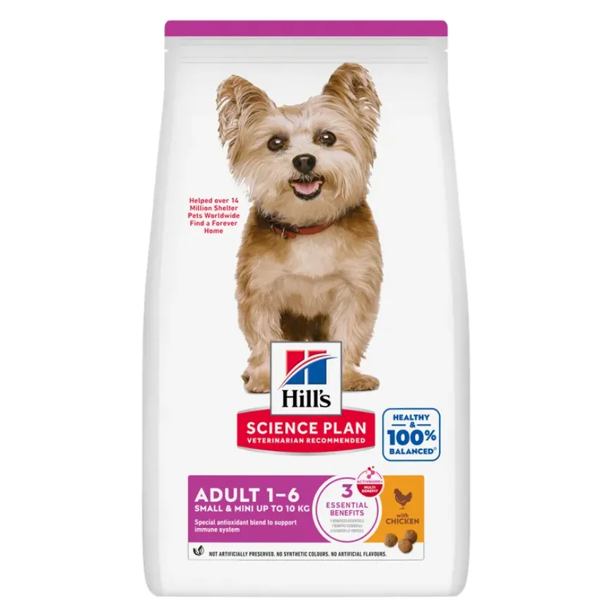 [604237] Hill's Science Plan alimento seco para cão adulto maturo de raça pequena e mini com Frango — Embalagem de 1,5 kg