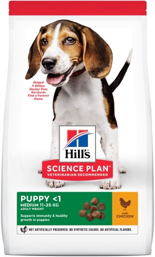 Hill's Science Plan alimento seco para cachorro de raça média com Frango — Embalagem de para Cão 14 kg
