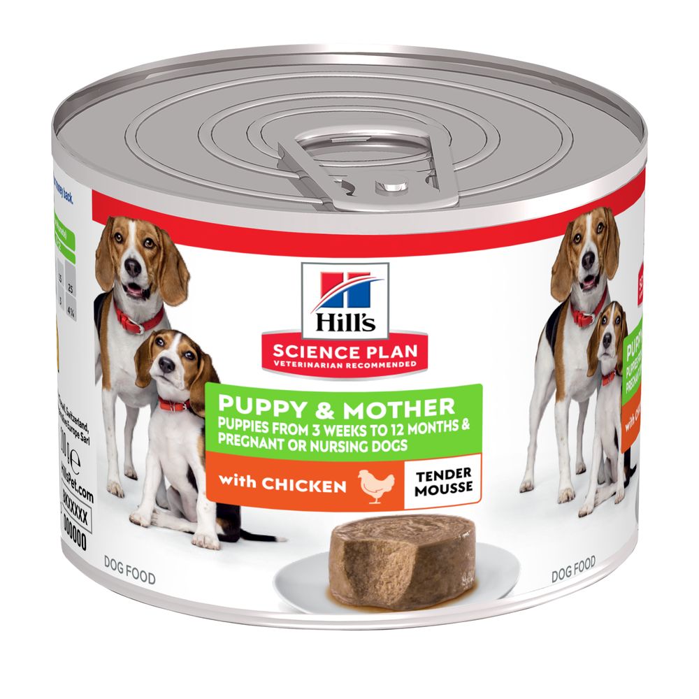 Hill's Science Plan Puppy & Mother mousse suave para cão com Frango — Lata de 200 g
