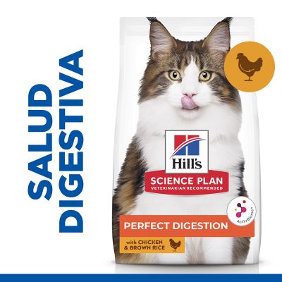 [605955] Hill's Science Plan Perfect Digestion alimento seco para gato adulto 1+ com frango e arroz integral - Embalagem de 1,5kg