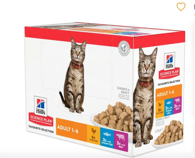 Hill's Science Plan alimento húmido para gato adulto Frango, com peixe do oceano, com vaca — Saqueta de 85 g